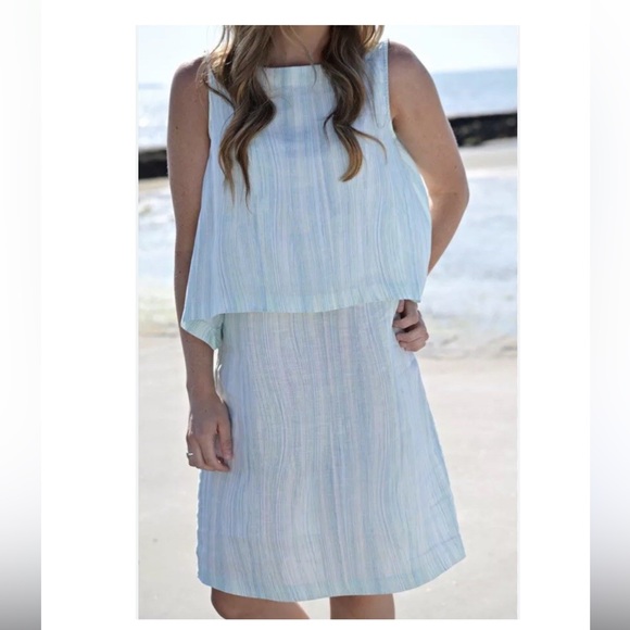 Pure Jill Dresses & Skirts - Linen Sleeveless Blue Dress